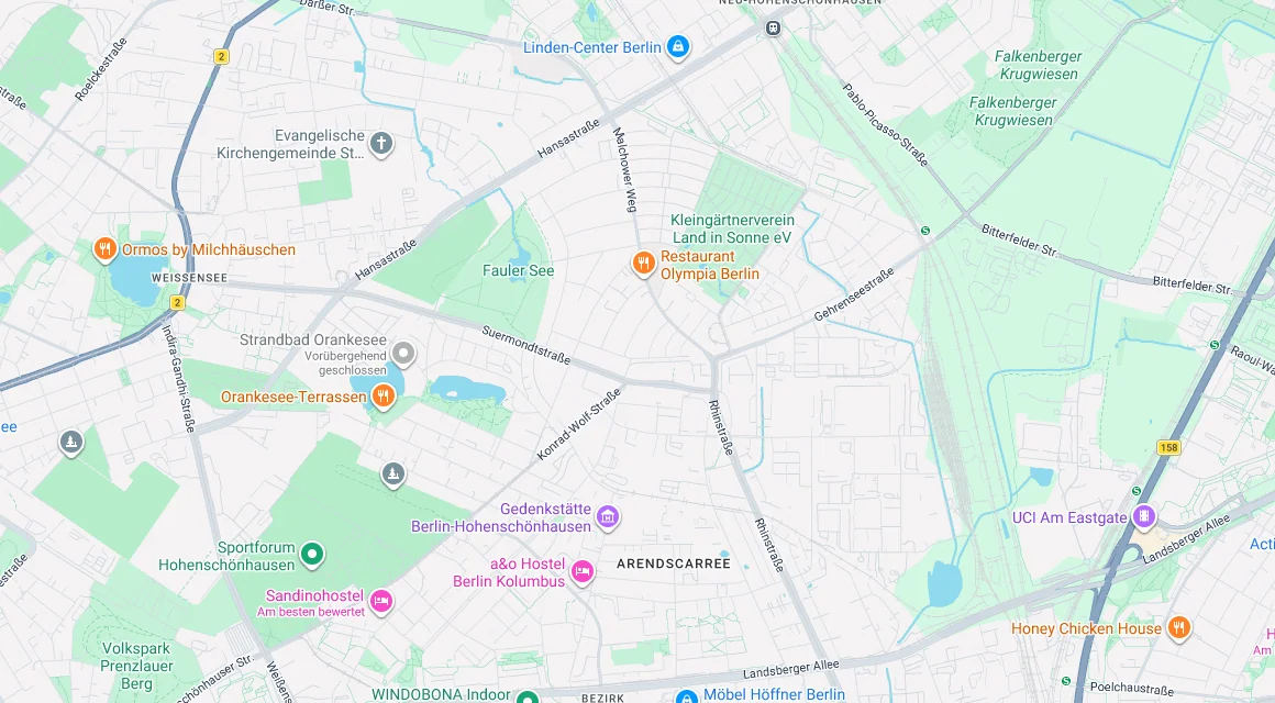 Karte Einsatzgebiet Schlüsseldienst Hillemeyer in Alt-Hohenschönhausen, Berlin
