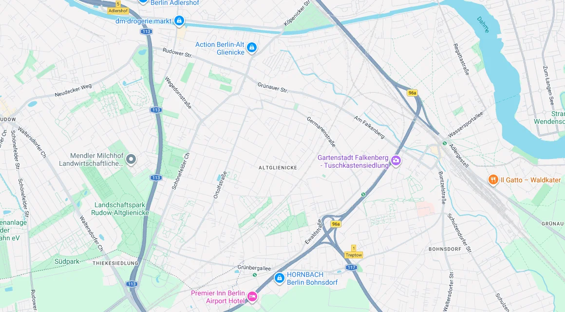 Karte Einsatzgebiet Schlüsseldienst Hillemeyer in Altglienicke, Berlin