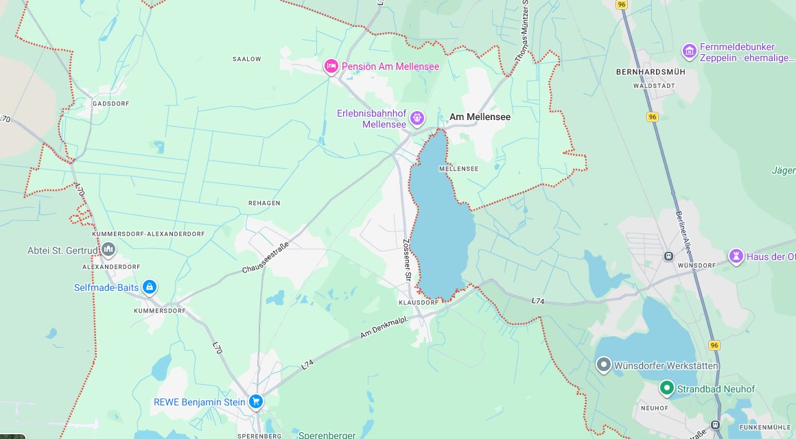 Karte Einsatzgebiet Schlüsseldienst Hillemeyer in Am Mellensee