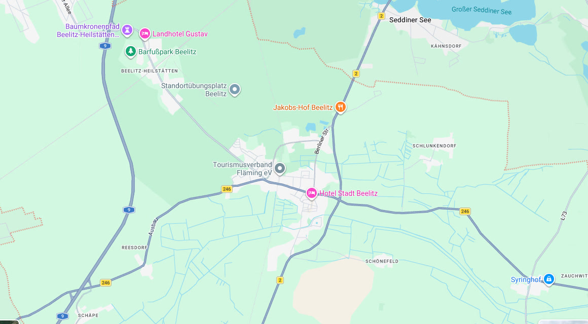 Karte Einsatzgebiet Schlüsseldienst Hillemeyer in Beelitz