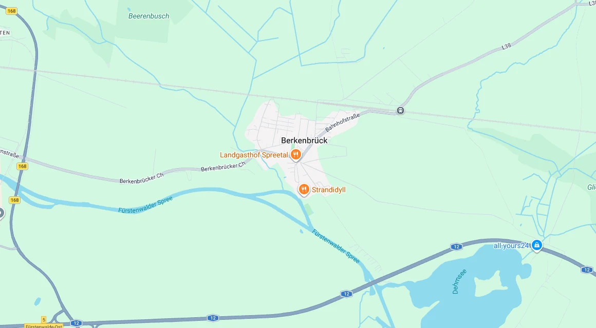 Karte Einsatzgebiet Schlüsseldienst Hillemeyer in Berkenbrück, Brandenburg