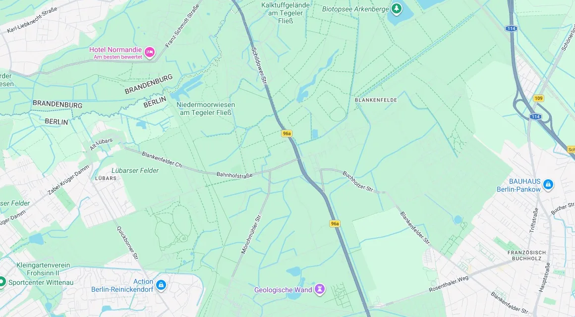 Karte Einsatzgebiet Schlüsseldienst Hillemeyer in Blankenfelde, Berlin
