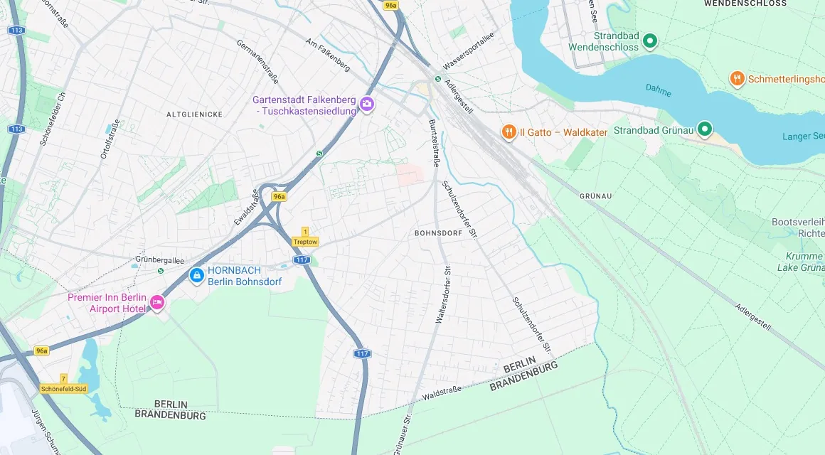 Karte Einsatzgebiet Schlüsseldienst Hillemeyer in Bohnsdorf, Berlin