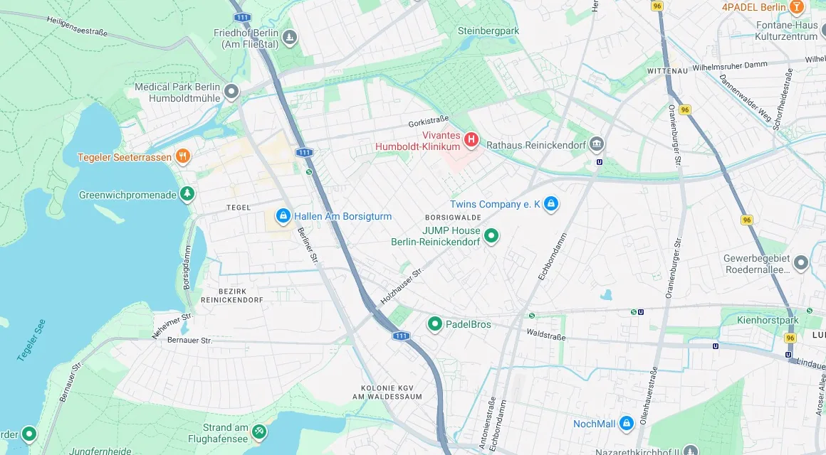 Karte Einsatzgebiet Schlüsseldienst Hillemeyer in Borsigwalde, Berlin