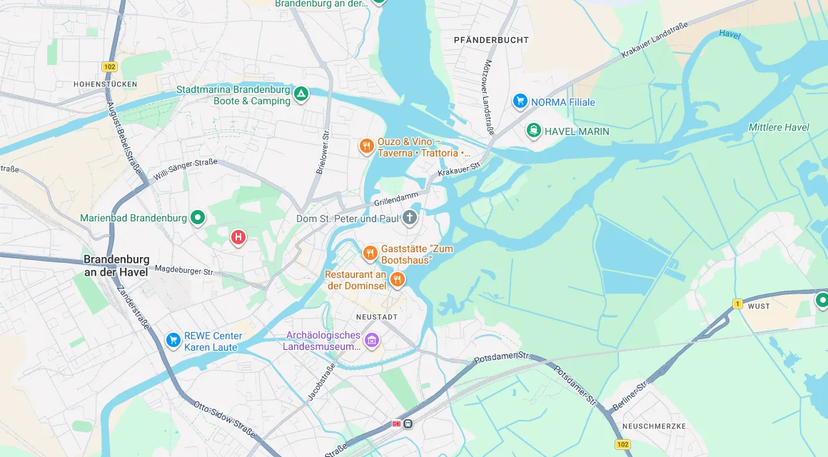 Karte Einsatzgebiet Schlüsseldienst Hillemeyer in Brandenburg an der Havel, Brandenburg