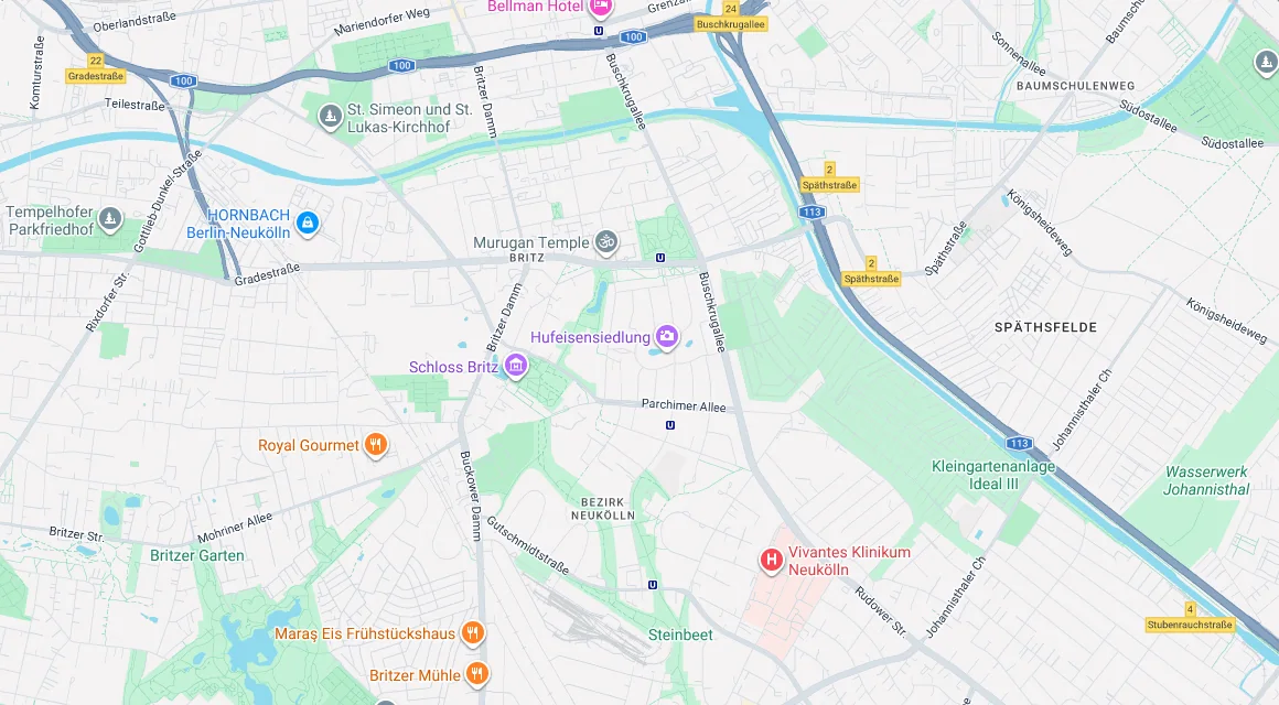 Karte Einsatzgebiet Schlüsseldienst Hillemeyer in Berlin-Britz, Berlin
