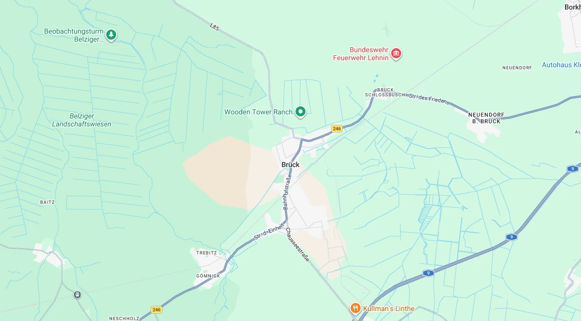 Karte Einsatzgebiet Schlüsseldienst Hillemeyer in Brück, Brandenburg