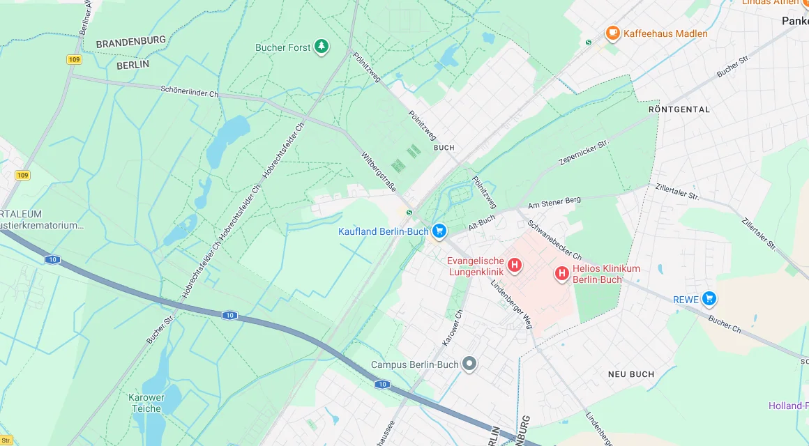 Karte Einsatzgebiet Schlüsseldienst Hillemeyer in Buch, Berlin