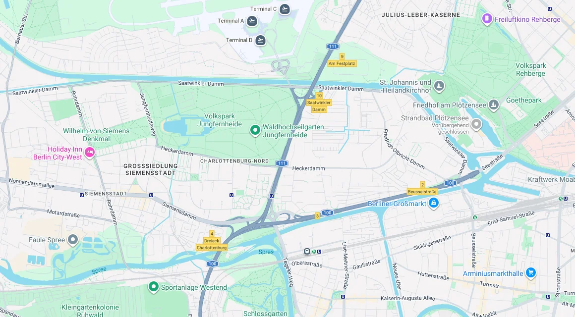 Karte Einsatzgebiet Schlüsseldienst Hillemeyer in Charlottenburg-Nord, Berlin