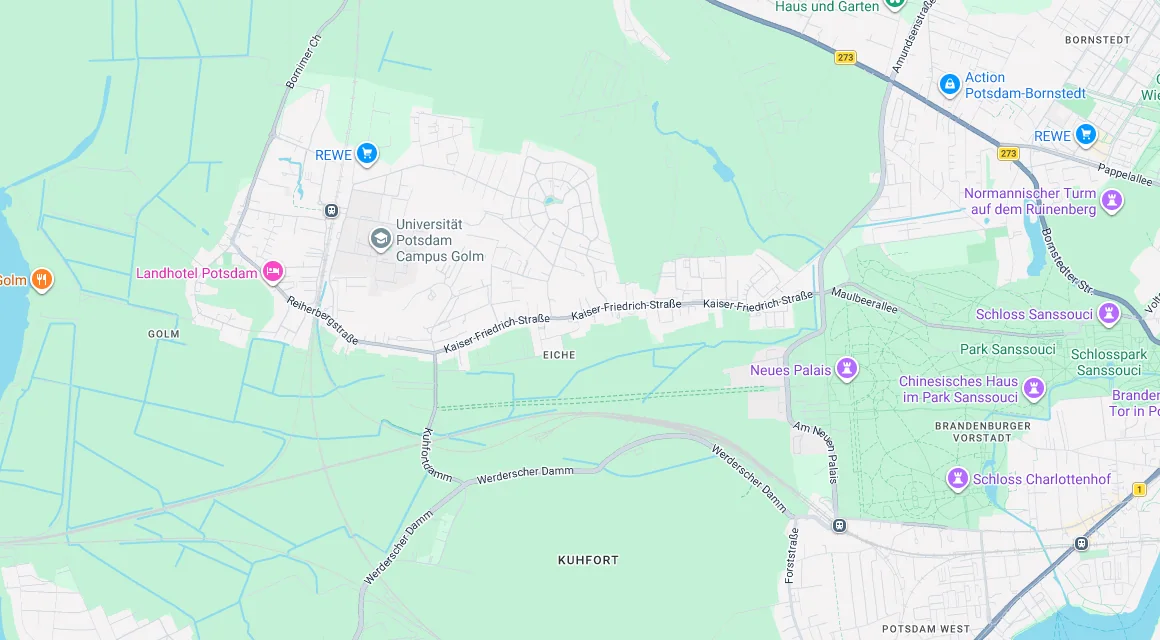 Karte Einsatzgebiet Schlüsseldienst Hillemeyer in Eiche, Brandenburg
