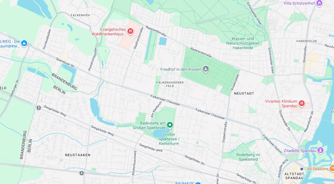 Karte Einsatzgebiet Schlüsseldienst Hillemeyer im Falkenhagener Feld, Berlin