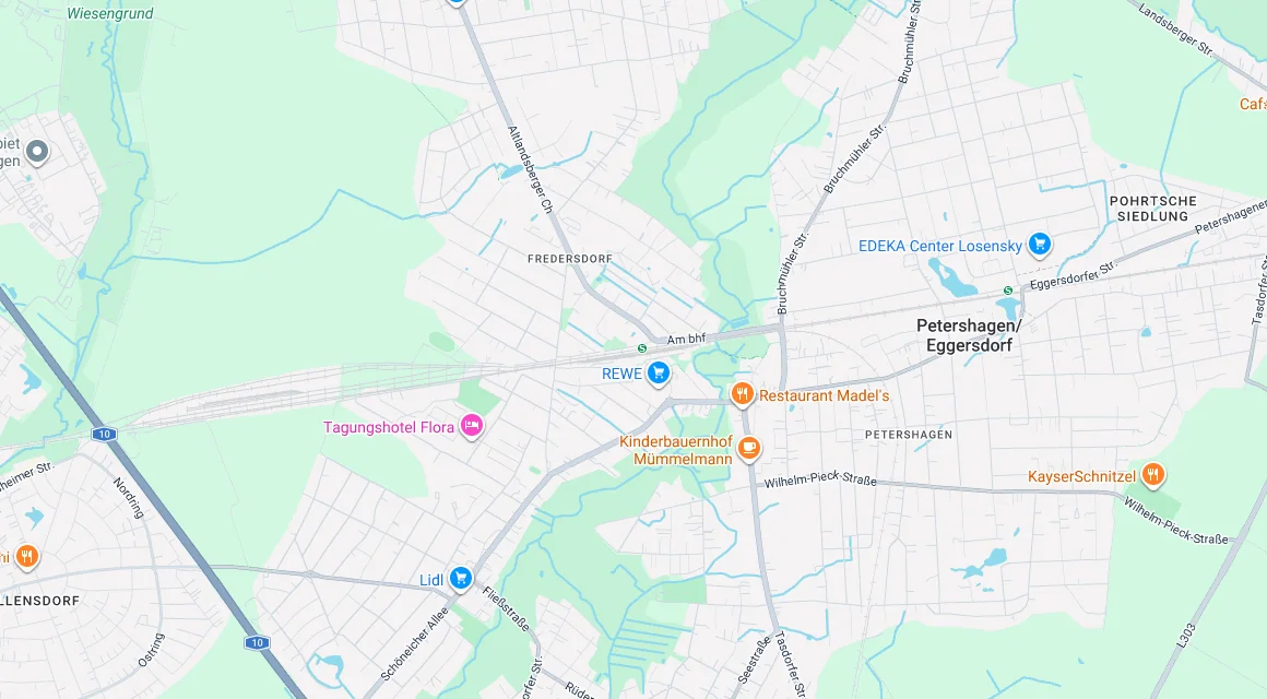 Karte Einsatzgebiet Schlüsseldienst Hillemeyer in Fredersdorf Nord, Brandenburg