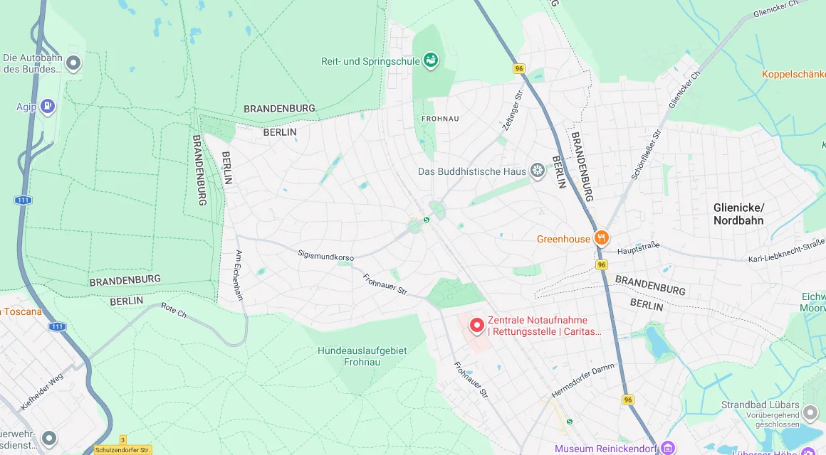 Karte Einsatzgebiet Schlüsseldienst Hillemeyer in Frohnau, Berlin