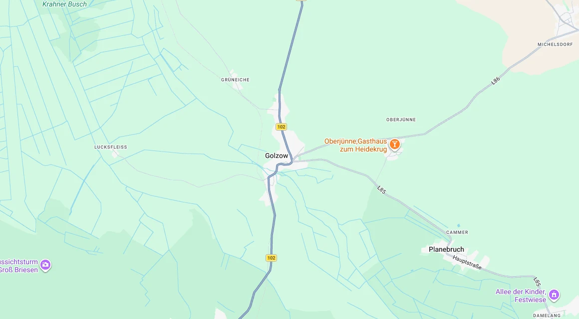 Karte Einsatzgebiet Schlüsseldienst Hillemeyer in Golzow (Potsdam-Mittelmark), Brandenburg