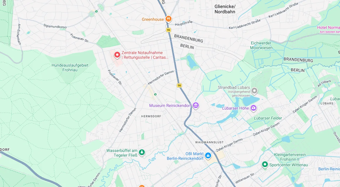 Karte Einsatzgebiet Schlüsseldienst Hillemeyer in Hermsdorf, Berlin