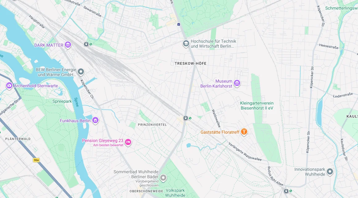 Karte Einsatzgebiet Schlüsseldienst Hillemeyer in Karlshorst, Berlin