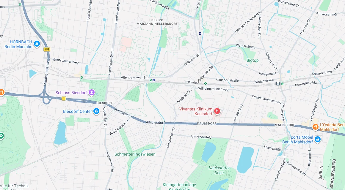 Karte Einsatzgebiet Schlüsseldienst Hillemeyer in Kaulsdorf, Berlin