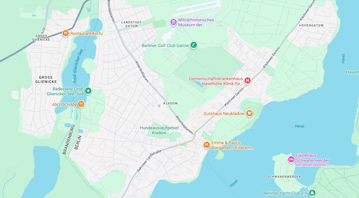 Karte Einsatzgebiet Schlüsseldienst Hillemeyer in Kladow, Berlin