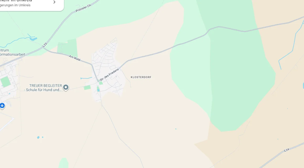 Karte Einsatzgebiet Schlüsseldienst Hillemeyer in Klosterdorf, Brandenburg