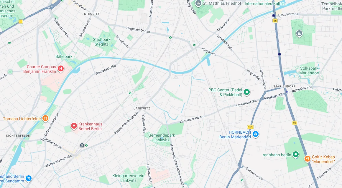 Karte Einsatzgebiet Schlüsseldienst Hillemeyer in Lankwitz, Berlin