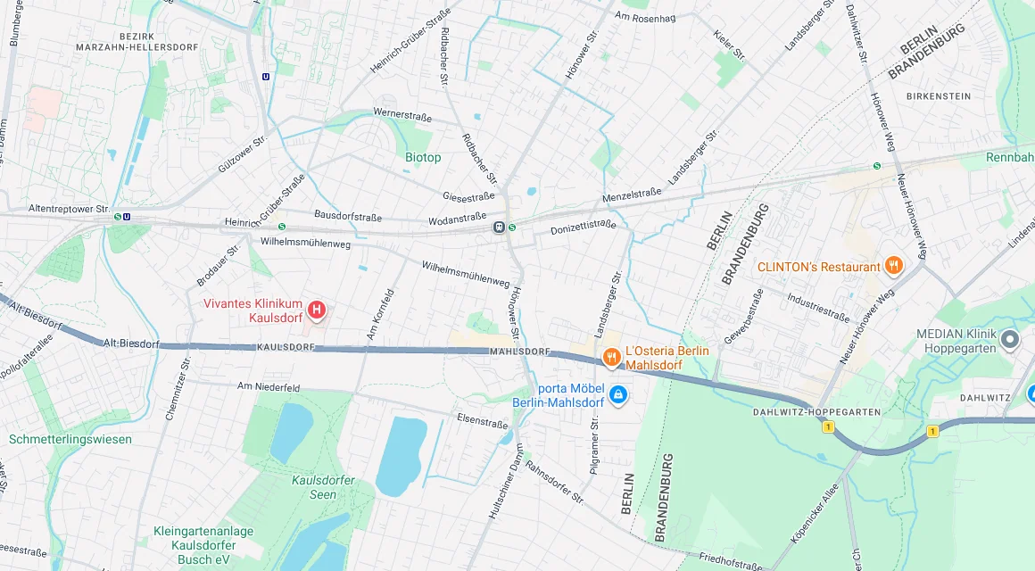 Karte Einsatzgebiet Schlüsseldienst Hillemeyer in Mahlsdorf, Berlin