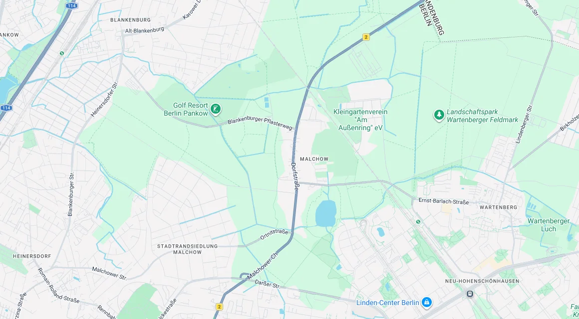 Karte Einsatzgebiet Schlüsseldienst Hillemeyer in Malchow, Berlin