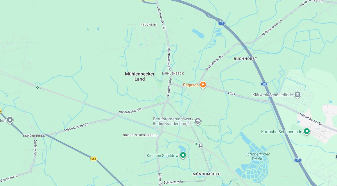 Karte Einsatzgebiet Schlüsseldienst Hillemeyer in Mühlenbeck, Brandenburg