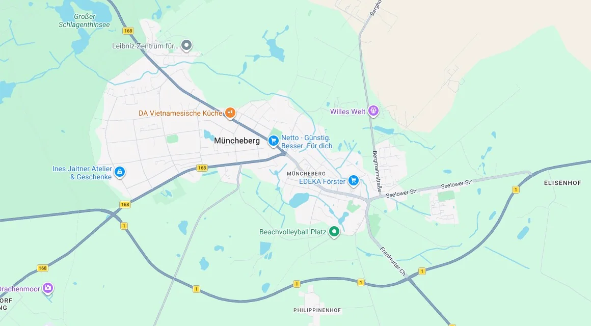 Karte Einsatzgebiet Schlüsseldienst Hillemeyer in Müncheberg, Brandenburg