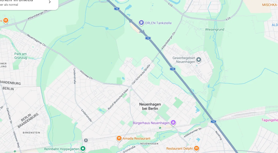 Karte Einsatzgebiet Schlüsseldienst Hillemeyer in Neuenhagen bei Berlin, Brandenburg