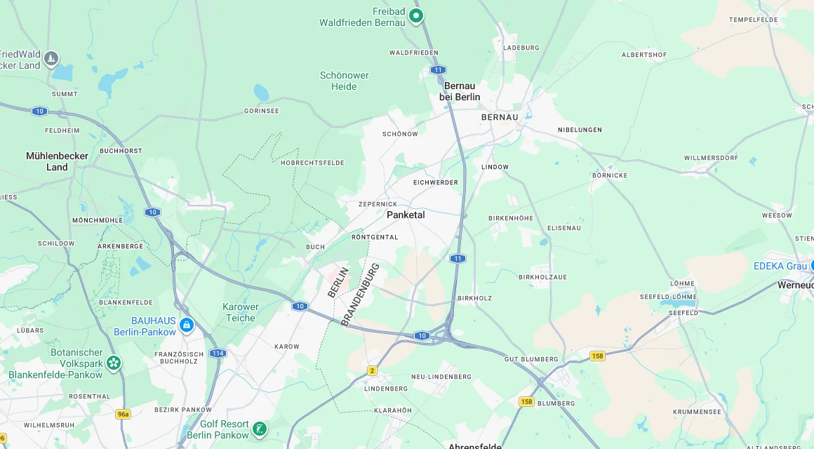 Karte Einsatzgebiet Schlüsseldienst Hillemeyer in Panketal, Brandenburg
