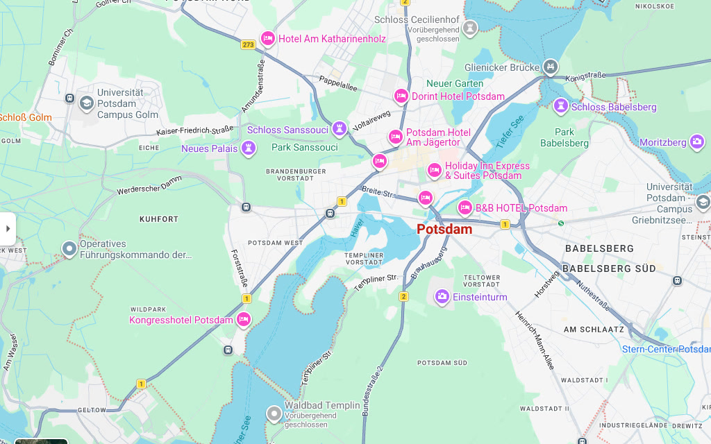 Karte Einsatzgebiet Schlüsseldienst Hillemeyer in Potsdam