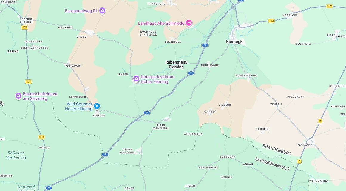 Karte Einsatzgebiet Schlüsseldienst Hillemeyer in Rabenstein/Fläming, Brandenburg