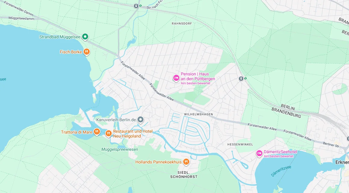Karte Einsatzgebiet Schlüsseldienst Hillemeyer in Rahnsdorf, Berlin