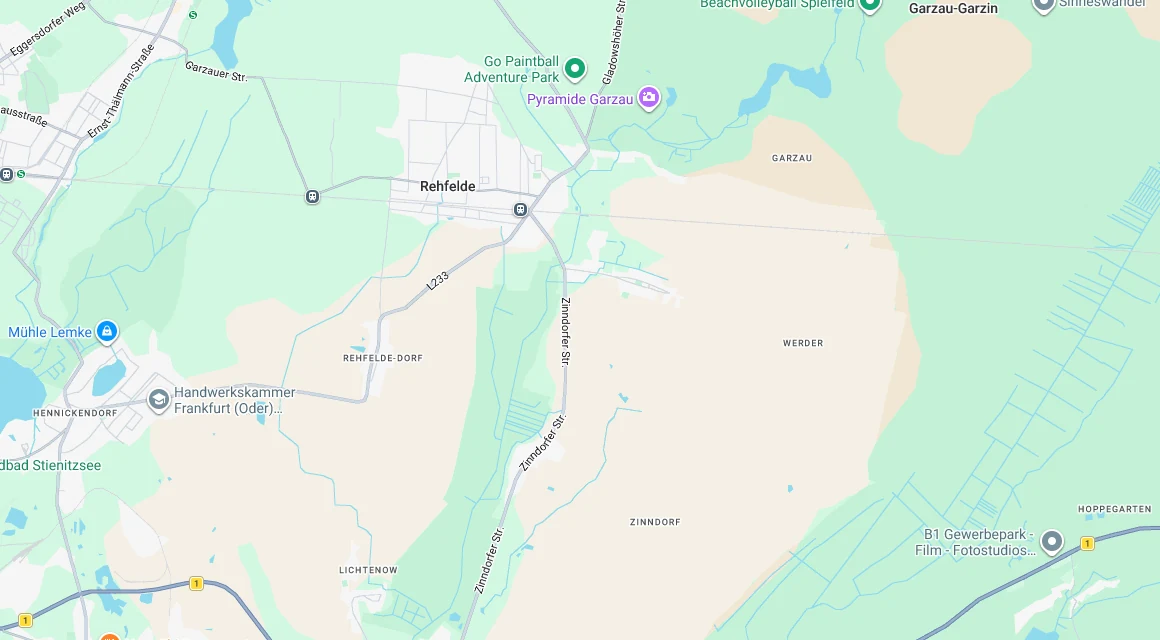 Karte Einsatzgebiet Schlüsseldienst Hillemeyer in Rehfelde, Brandenburg