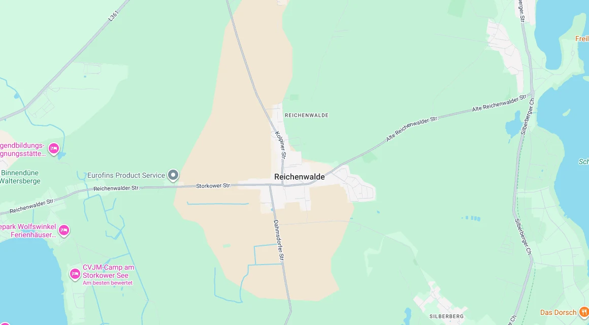 Karte Einsatzgebiet Schlüsseldienst Hillemeyer in Reichenwalde, Brandenburg