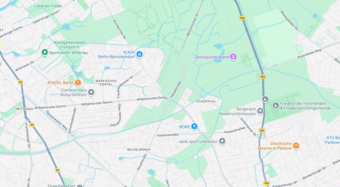 Karte Einsatzgebiet Schlüsseldienst Hillemeyer in Rosenthal, Berlin