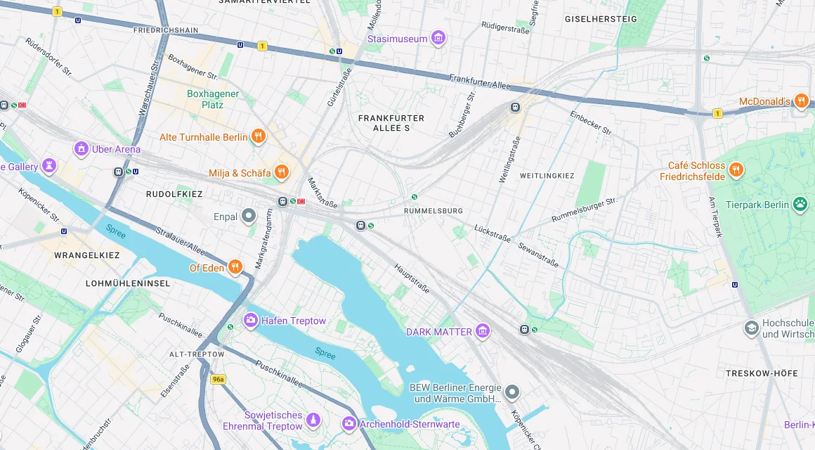 Karte Einsatzgebiet Schlüsseldienst Hillemeyer in Rummelsburg, Berlin