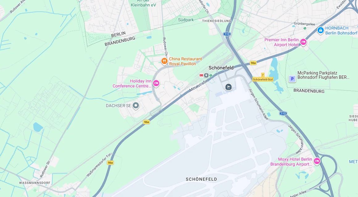 Karte Einsatzgebiet Schlüsseldienst Hillemeyer in Schönefeld, Brandenburg