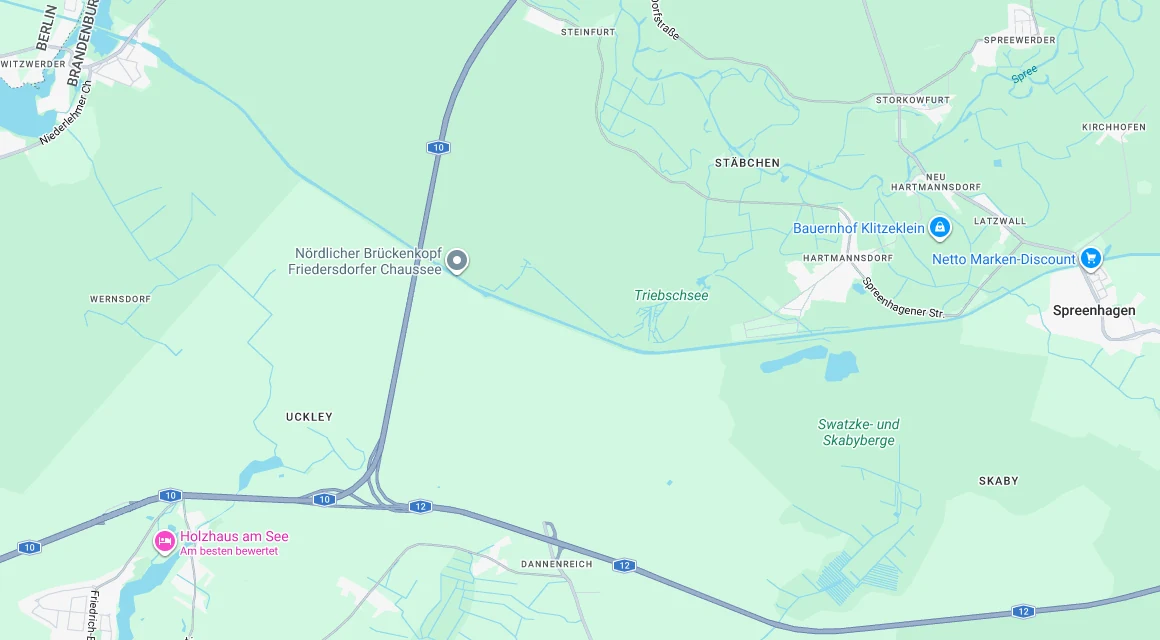 Karte Einsatzgebiet Schlüsseldienst Hillemeyer in Spreenhagen, Brandenburg