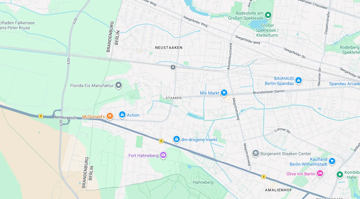 Karte Einsatzgebiet Schlüsseldienst Hillemeyer in Staaken, Berlin