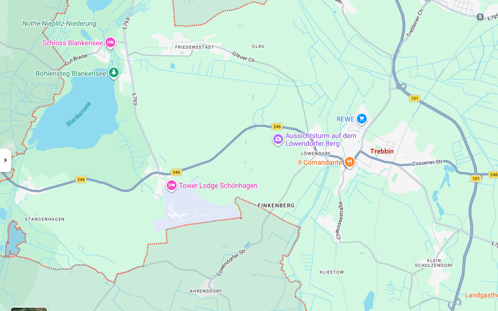 Karte Einsatzgebiet Schlüsseldienst Hillemeyer in Trebbin