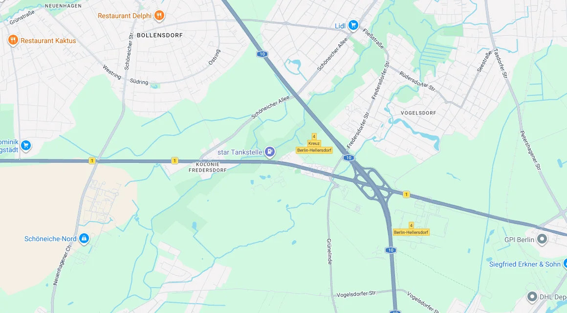 Karte Einsatzgebiet Schlüsseldienst Hillemeyer in Vogelsdorf, Brandenburg