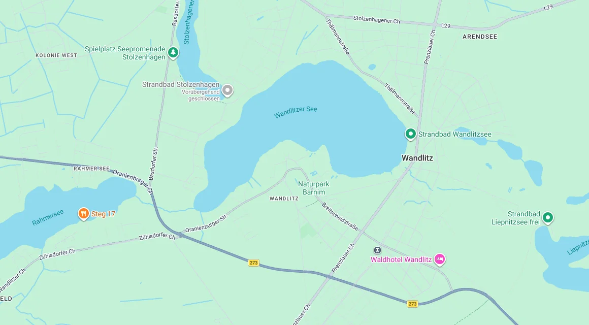 Karte Einsatzgebiet Schlüsseldienst Hillemeyer in Wandlitz, Brandenburg