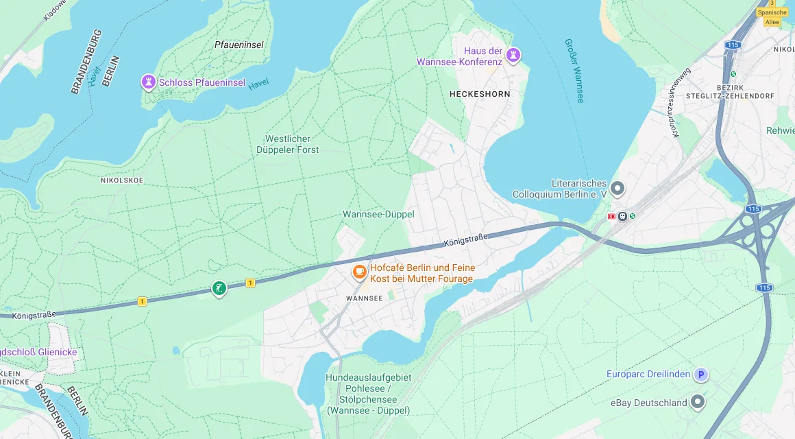 Karte Einsatzgebiet Schlüsseldienst Hillemeyer in Wannsee, Berlin