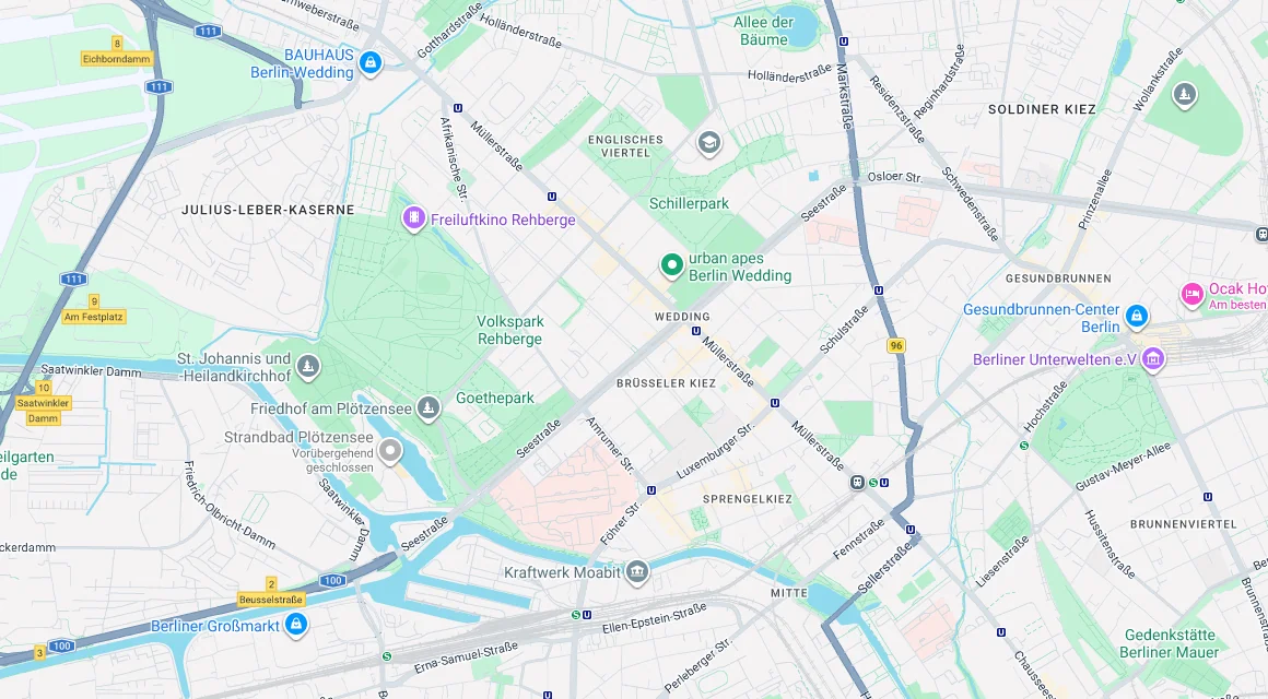 Karte Einsatzgebiet Schlüsseldienst Hillemeyer in Wedding, Berlin