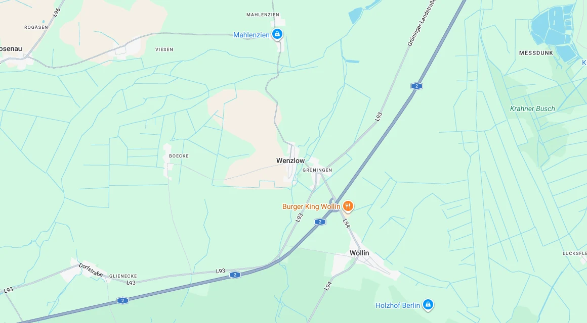Karte Einsatzgebiet Schlüsseldienst Hillemeyer in Wenzlow, Brandenburg