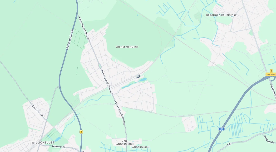 Karte Einsatzgebiet Schlüsseldienst Hillemeyer in Wilhelmshorst, Brandenburg