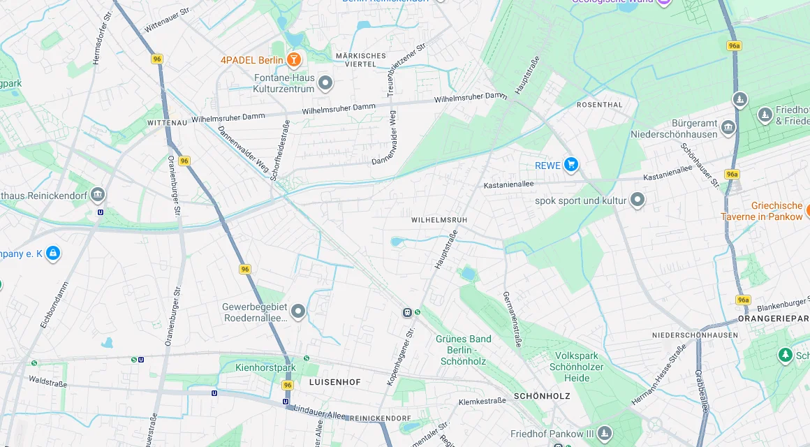 Karte Einsatzgebiet Schlüsseldienst Hillemeyer in Wilhelmsruh, Berlin