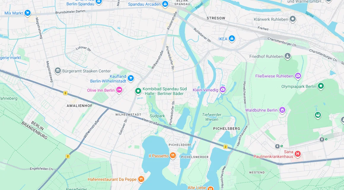 Karte Einsatzgebiet Schlüsseldienst Hillemeyer in Wilhelmstadt, Berlin