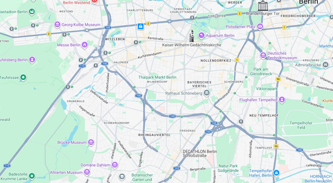 Karte Einsatzgebiet Schlüsseldienst Hillemeyer in Wilmersdorf, Berlin